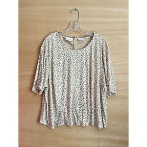 Elizabeth‎ Plus Size Burnout short Sleep Blouse